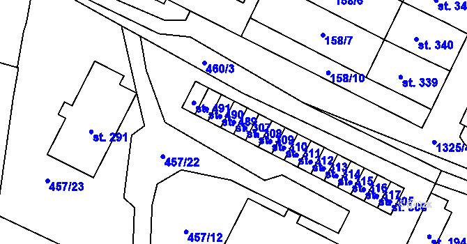 Parcela st. 307 v KÚ Želiv, Katastrální mapa