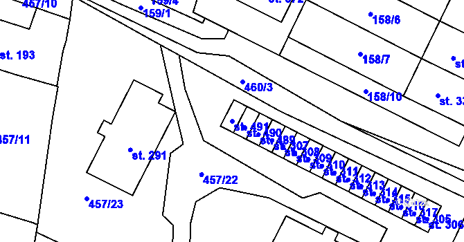 Parcela st. 491 v KÚ Želiv, Katastrální mapa