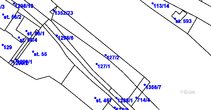 Parcela st. 127/2 v KÚ Želiv, Katastrální mapa