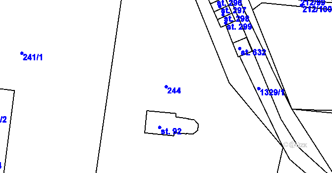 Parcela st. 244 v KÚ Želiv, Katastrální mapa
