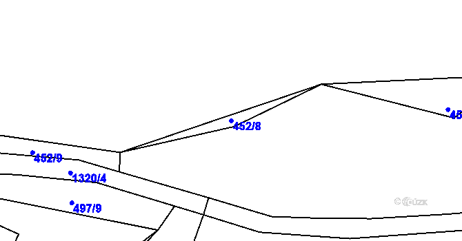 Parcela st. 452/8 v KÚ Želiv, Katastrální mapa