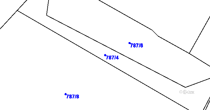 Parcela st. 787/4 v KÚ Želiv, Katastrální mapa
