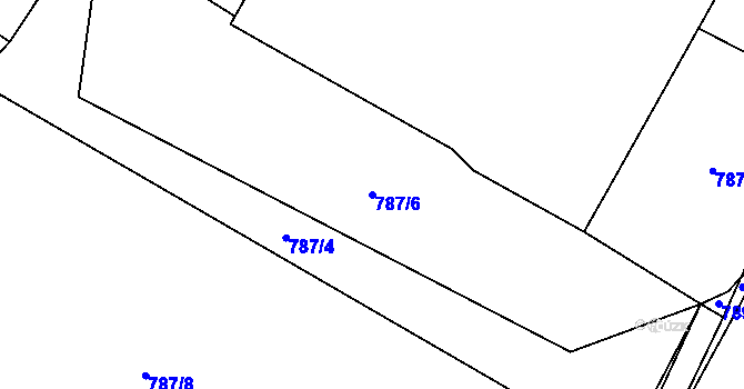 Parcela st. 787/6 v KÚ Želiv, Katastrální mapa