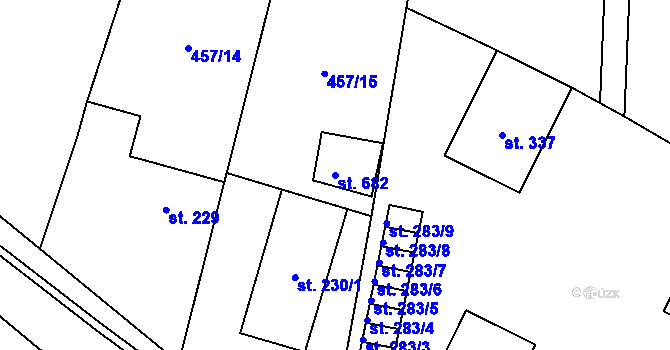 Parcela st. 682 v KÚ Želiv, Katastrální mapa
