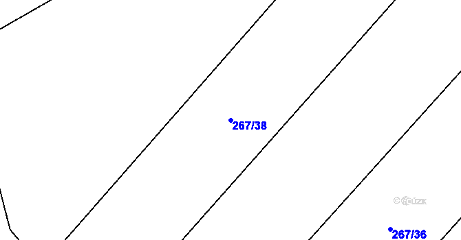 Parcela st. 267/38 v KÚ Želiv, Katastrální mapa
