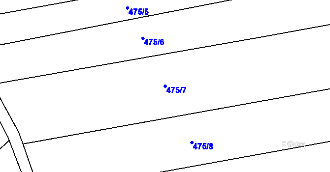Parcela st. 475/7 v KÚ Želiv, Katastrální mapa