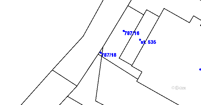 Parcela st. 787/18 v KÚ Želiv, Katastrální mapa