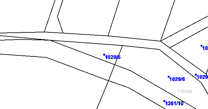 Parcela st. 1029/5 v KÚ Želiv, Katastrální mapa