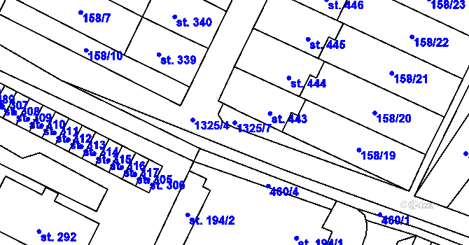 Parcela st. 1325/7 v KÚ Želiv, Katastrální mapa