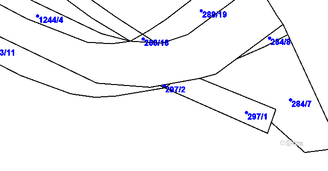 Parcela st. 297/2 v KÚ Želiv, Katastrální mapa