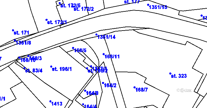 Parcela st. 168/11 v KÚ Želiv, Katastrální mapa