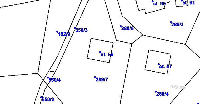 Parcela st. 56 v KÚ Sitné, Katastrální mapa