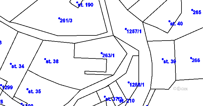 Parcela st. 263/1 v KÚ Tupadly, Katastrální mapa
