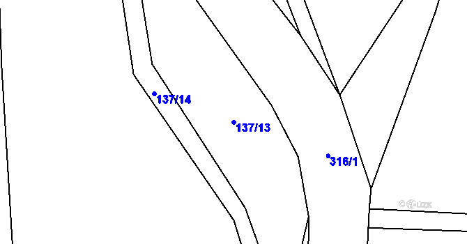 Parcela st. 137/13 v KÚ Dolní Zimoř, Katastrální mapa