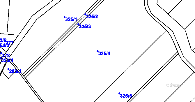 Parcela st. 325/4 v KÚ Želkovice u Loun, Katastrální mapa