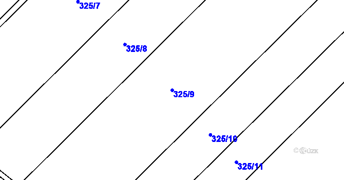 Parcela st. 325/9 v KÚ Želkovice u Loun, Katastrální mapa