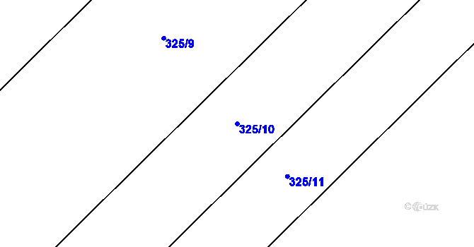 Parcela st. 325/10 v KÚ Želkovice u Loun, Katastrální mapa