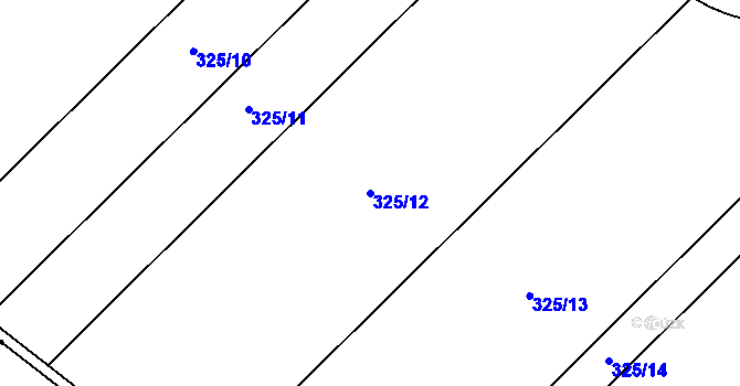 Parcela st. 325/12 v KÚ Želkovice u Loun, Katastrální mapa