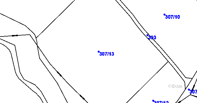 Parcela st. 307/13 v KÚ Želkovice u Loun, Katastrální mapa