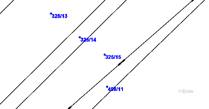 Parcela st. 325/15 v KÚ Želkovice u Loun, Katastrální mapa