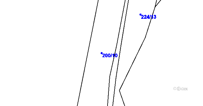 Parcela st. 200/10 v KÚ Želkovice u Loun, Katastrální mapa