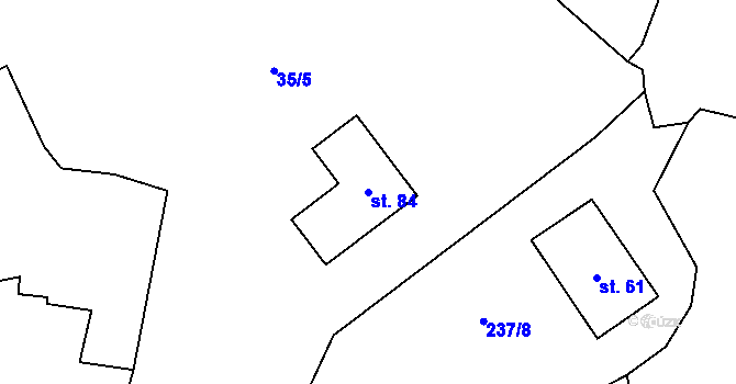 Parcela st. 84 v KÚ Želkovice u Loun, Katastrální mapa