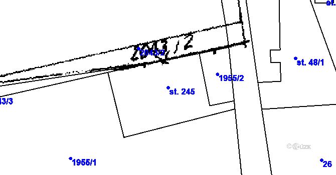 Parcela st. 245 v KÚ Ženklava, Katastrální mapa