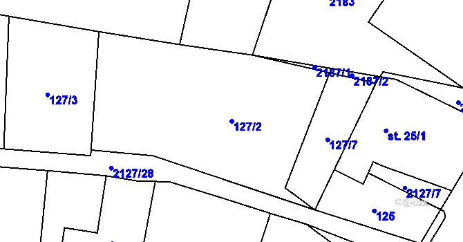 Parcela st. 127/2 v KÚ Ženklava, Katastrální mapa
