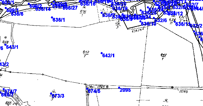 Parcela st. 642/1 v KÚ Ženklava, Katastrální mapa