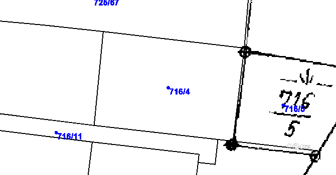 Parcela st. 716/4 v KÚ Ženklava, Katastrální mapa