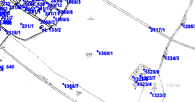 Parcela st. 1369/1 v KÚ Ženklava, Katastrální mapa