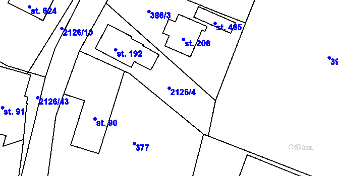 Parcela st. 2126/4 v KÚ Ženklava, Katastrální mapa