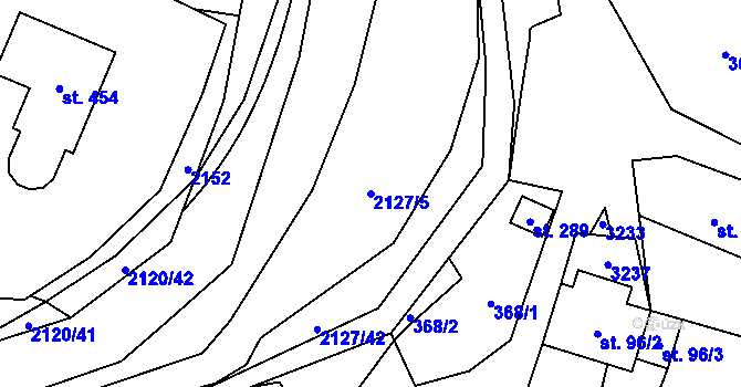Parcela st. 2127/5 v KÚ Ženklava, Katastrální mapa