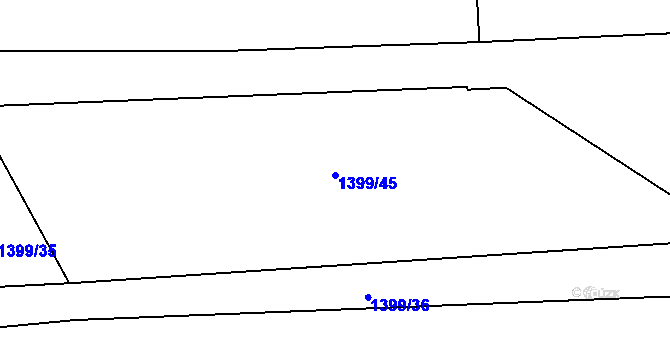 Parcela st. 1399/45 v KÚ Ženklava, Katastrální mapa