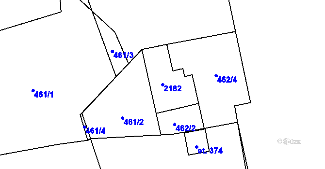 Parcela st. 2182 v KÚ Ženklava, Katastrální mapa