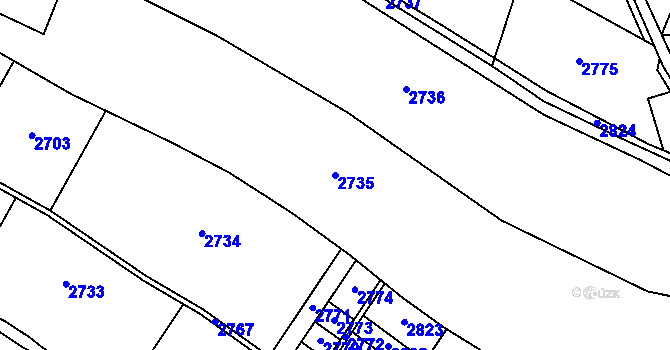 Parcela st. 2735 v KÚ Ženklava, Katastrální mapa