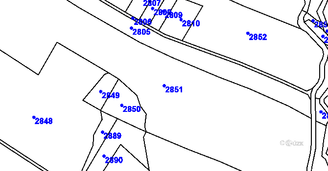 Parcela st. 2851 v KÚ Ženklava, Katastrální mapa