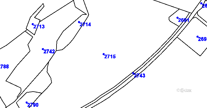 Parcela st. 2715 v KÚ Ženklava, Katastrální mapa