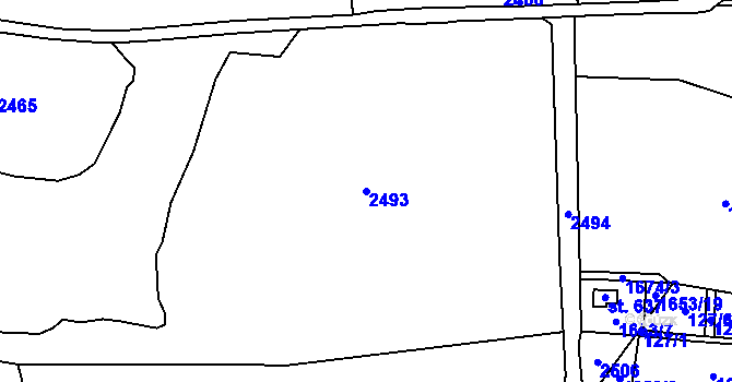 Parcela st. 2493 v KÚ Ženklava, Katastrální mapa