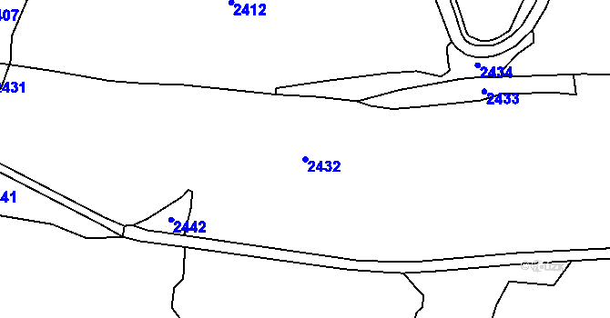 Parcela st. 2432 v KÚ Ženklava, Katastrální mapa