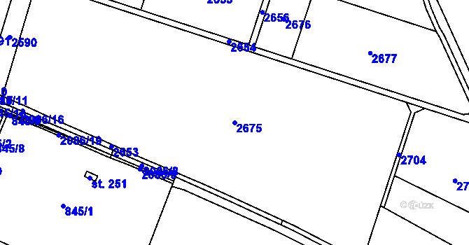 Parcela st. 2675 v KÚ Ženklava, Katastrální mapa