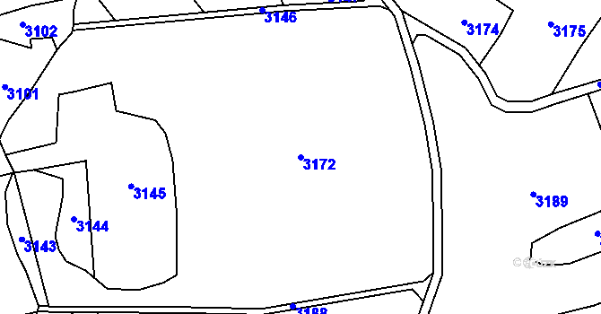 Parcela st. 3172 v KÚ Ženklava, Katastrální mapa