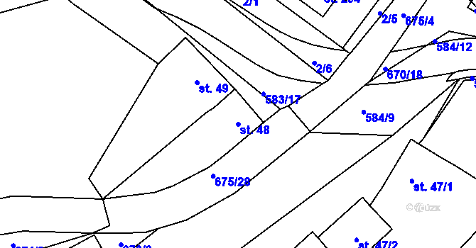 Parcela st. 48 v KÚ Žeranovice, Katastrální mapa