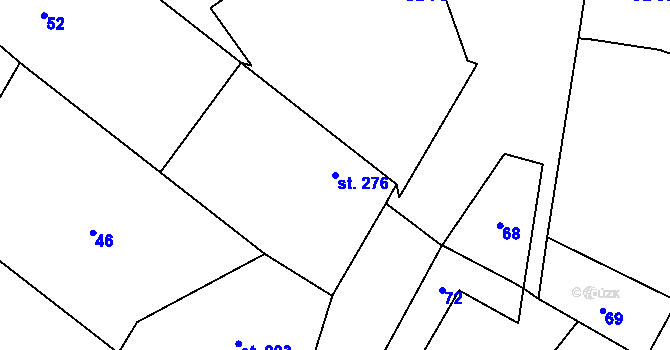 Parcela st. 276 v KÚ Žeranovice, Katastrální mapa