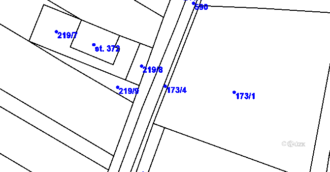 Parcela st. 173/4 v KÚ Žeranovice, Katastrální mapa