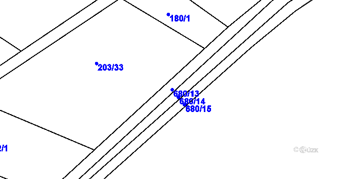 Parcela st. 680/13 v KÚ Žeranovice, Katastrální mapa