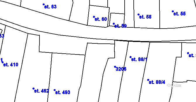 Parcela st. 87/1 v KÚ Žeravice u Kyjova, Katastrální mapa