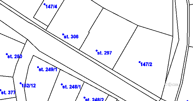 Parcela st. 297 v KÚ Žeravice u Kyjova, Katastrální mapa