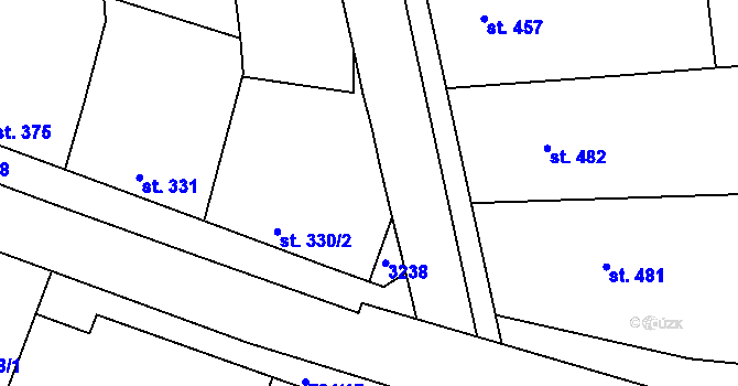 Parcela st. 330/4 v KÚ Žeravice u Kyjova, Katastrální mapa
