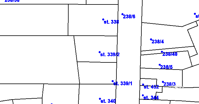 Parcela st. 339/2 v KÚ Žeravice u Kyjova, Katastrální mapa